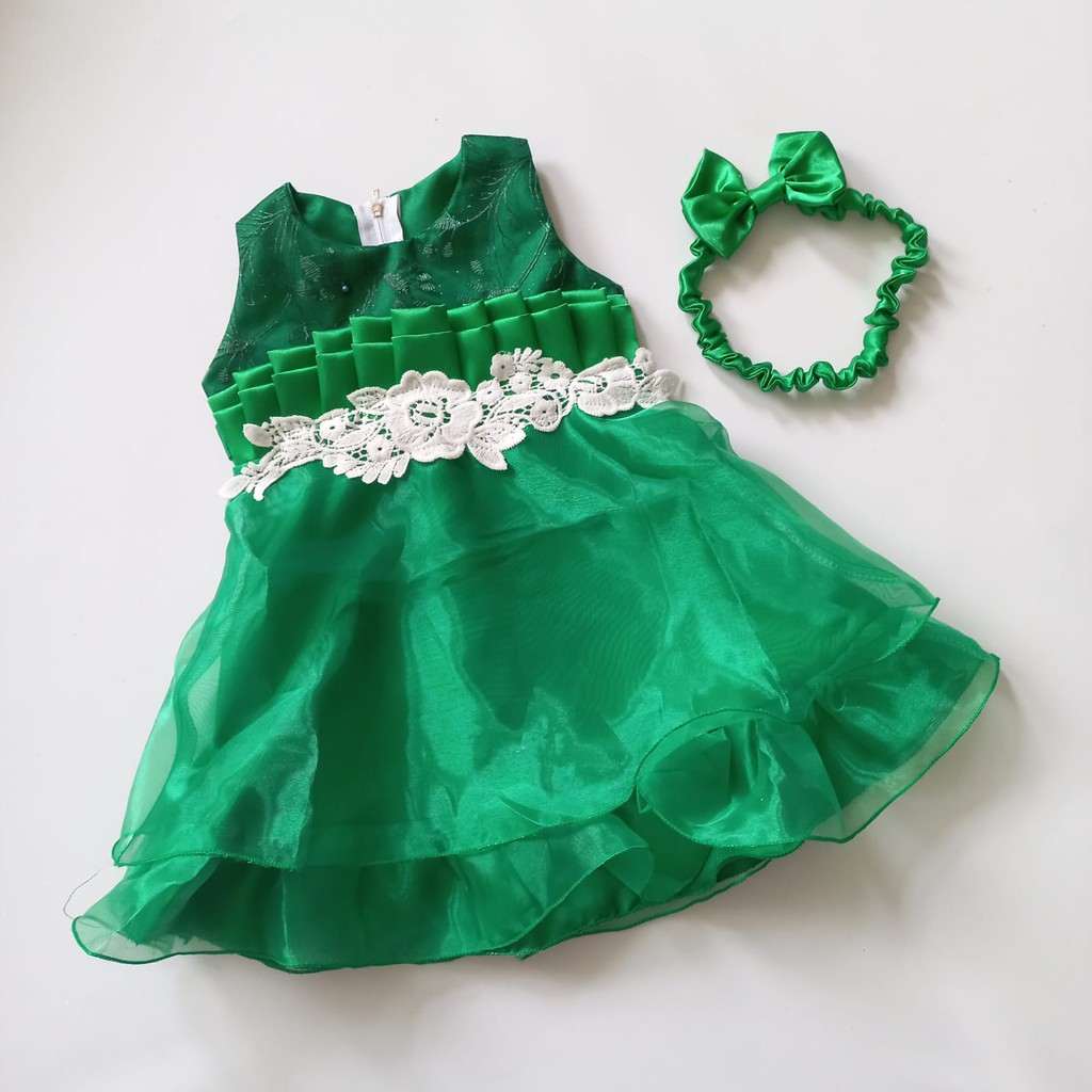 Gaun Natal Bayi 6 12 Bulan Dress Anak Hari Raya 10 Tahun Baju Christmas Natalan Model Terbaru 2023 GRATIS PITA Tutu Pesta Merry Chirstmas Satin Organdi KA73