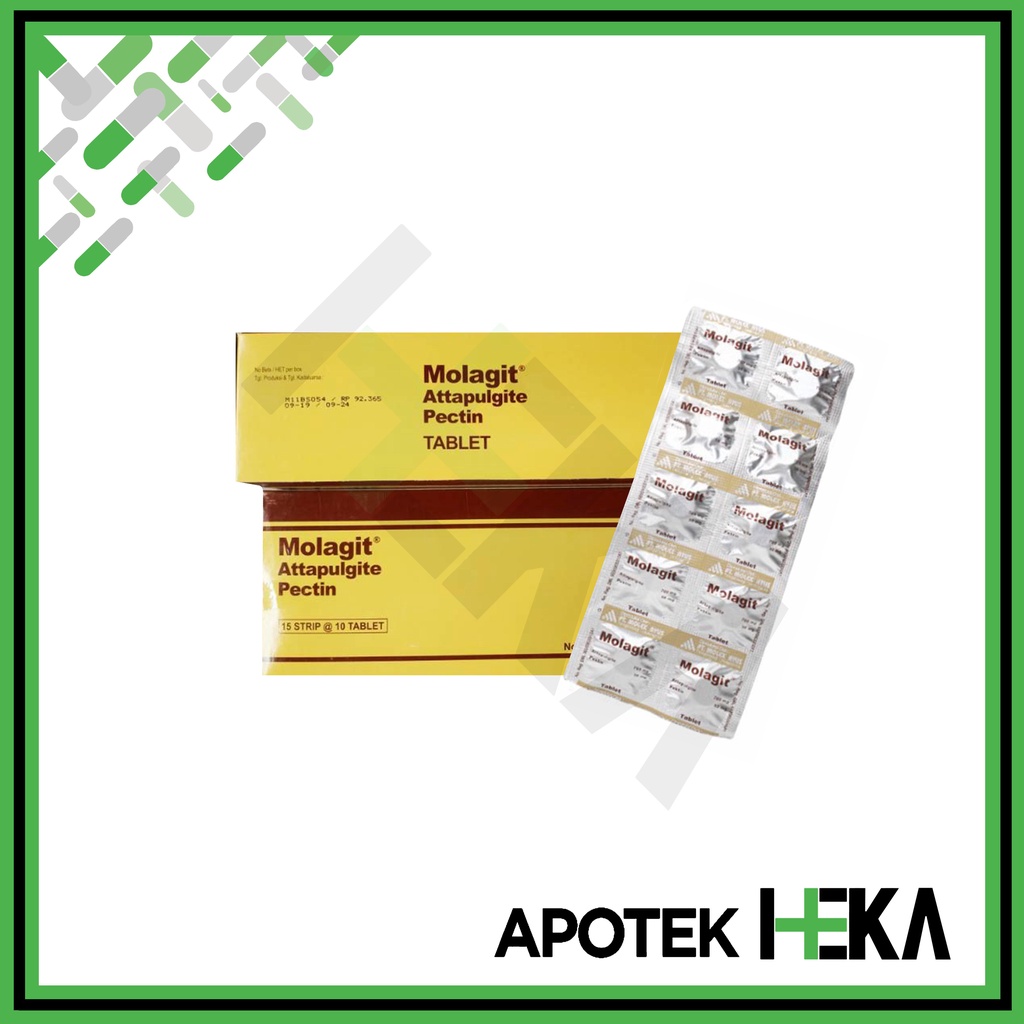 Jual Molagit Tablet Attapulgite Pectin Obat Diare Box isi 15x10