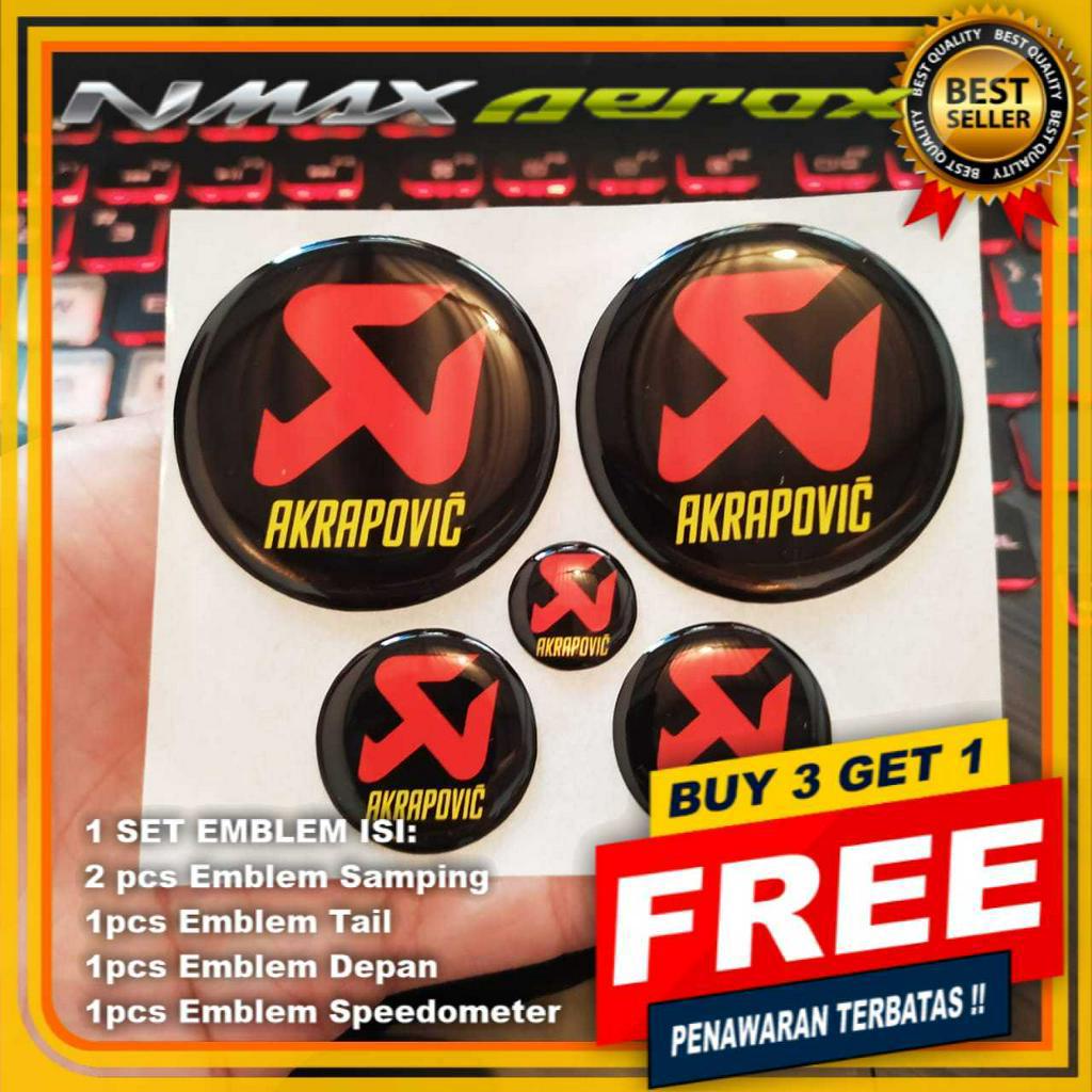 STIKER MOTOR TIMBUL EMBLEM LOGO AKRAPOVIC YAMAHA AEROX NMAX LEXI SET AKSESORIS AESTHETIC KEREN