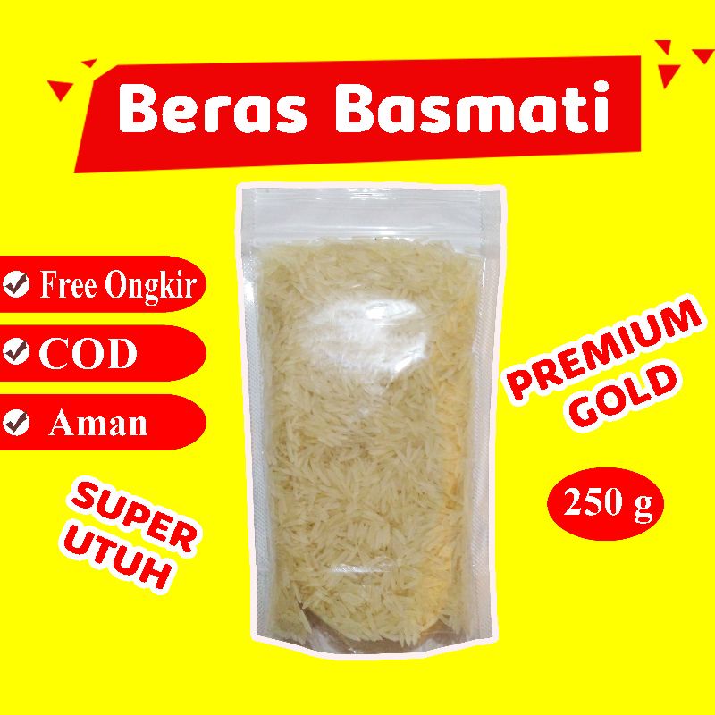 BERAS BASMATI 250GR MURAH BRASMATI NASI BIRYANI KEBULI INSTAN UNTUK DIET PREMIUM GOLD ARAB INDIA KAB