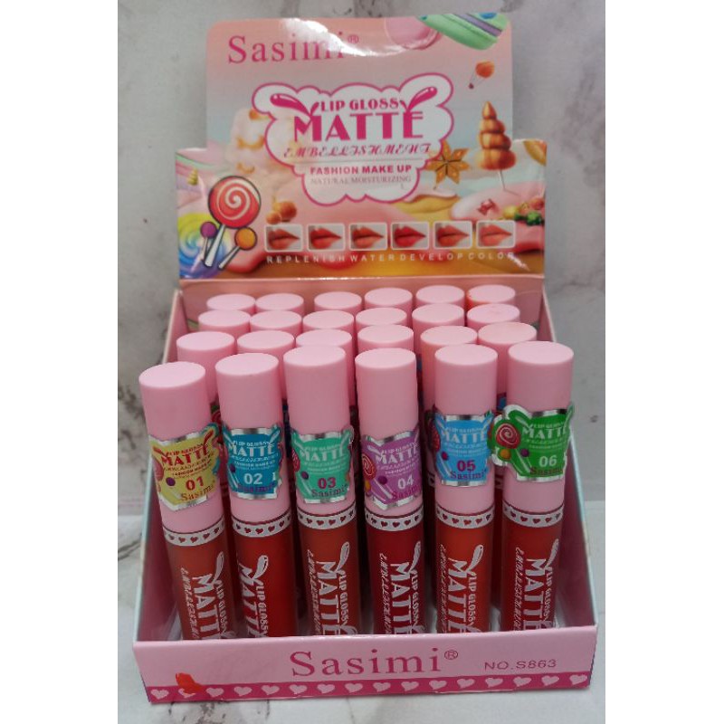 LIP GLOSS SASIMI MATTE PER6PCS NO.S863