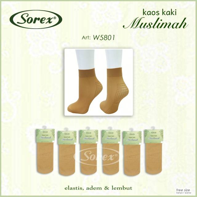 RC KAOS KAKI MUSLIMAH SOREX TIPE W5805/W5806/W5809/W5803 ANTI SELIP-W5801