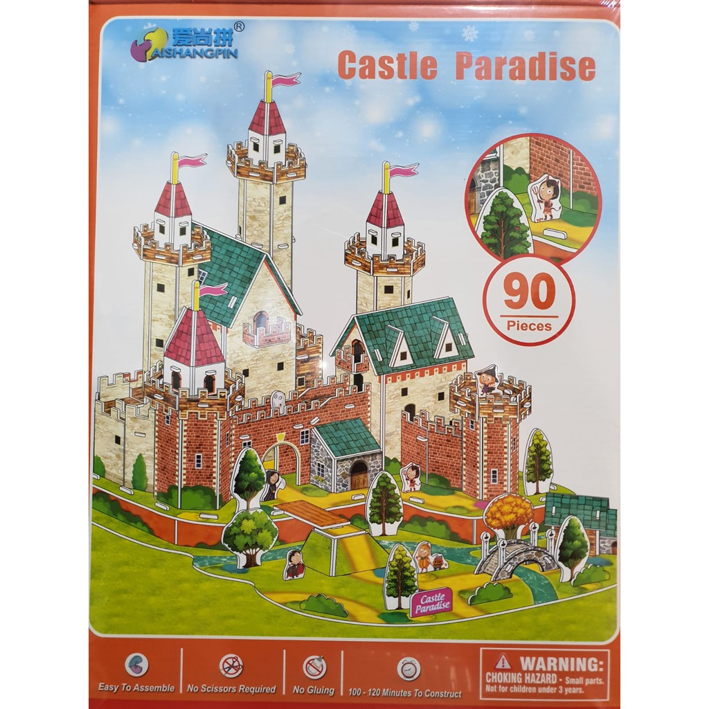 Puzzle 3D Ekslusif Castle Paradise Bahan Foam Dan Paper Education ( Castle Paradise )