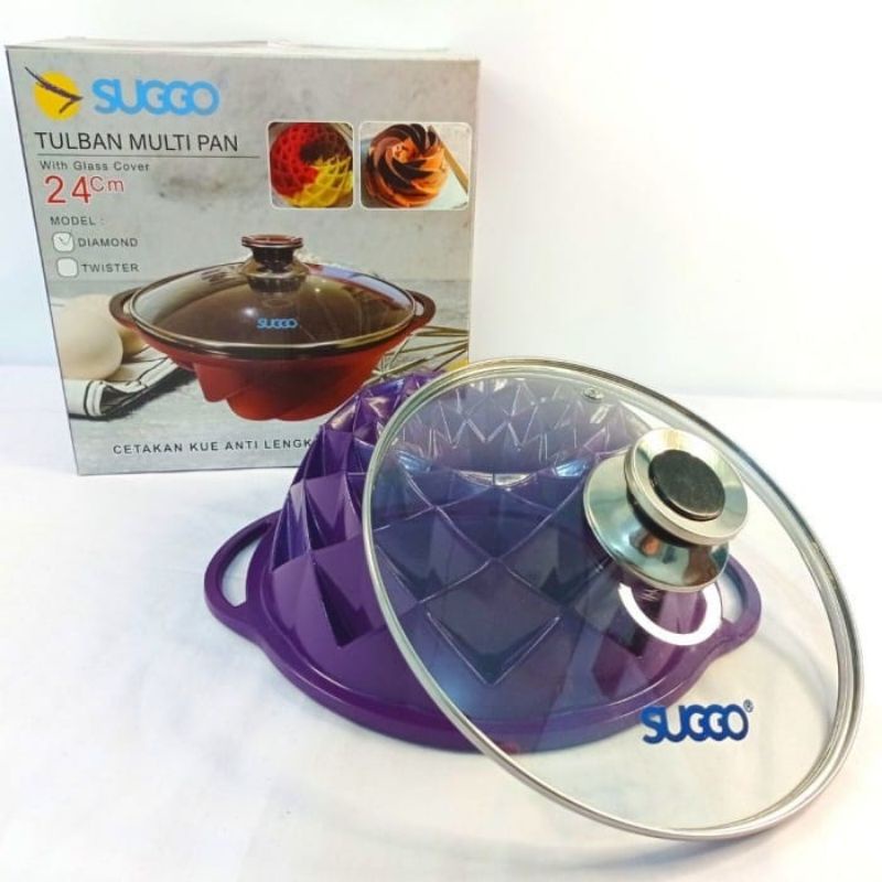 Cetakan Kue Bolu Tulban Multipan Diamond Suggo Baking Pan Tutup Kaca Free Packing Kardus