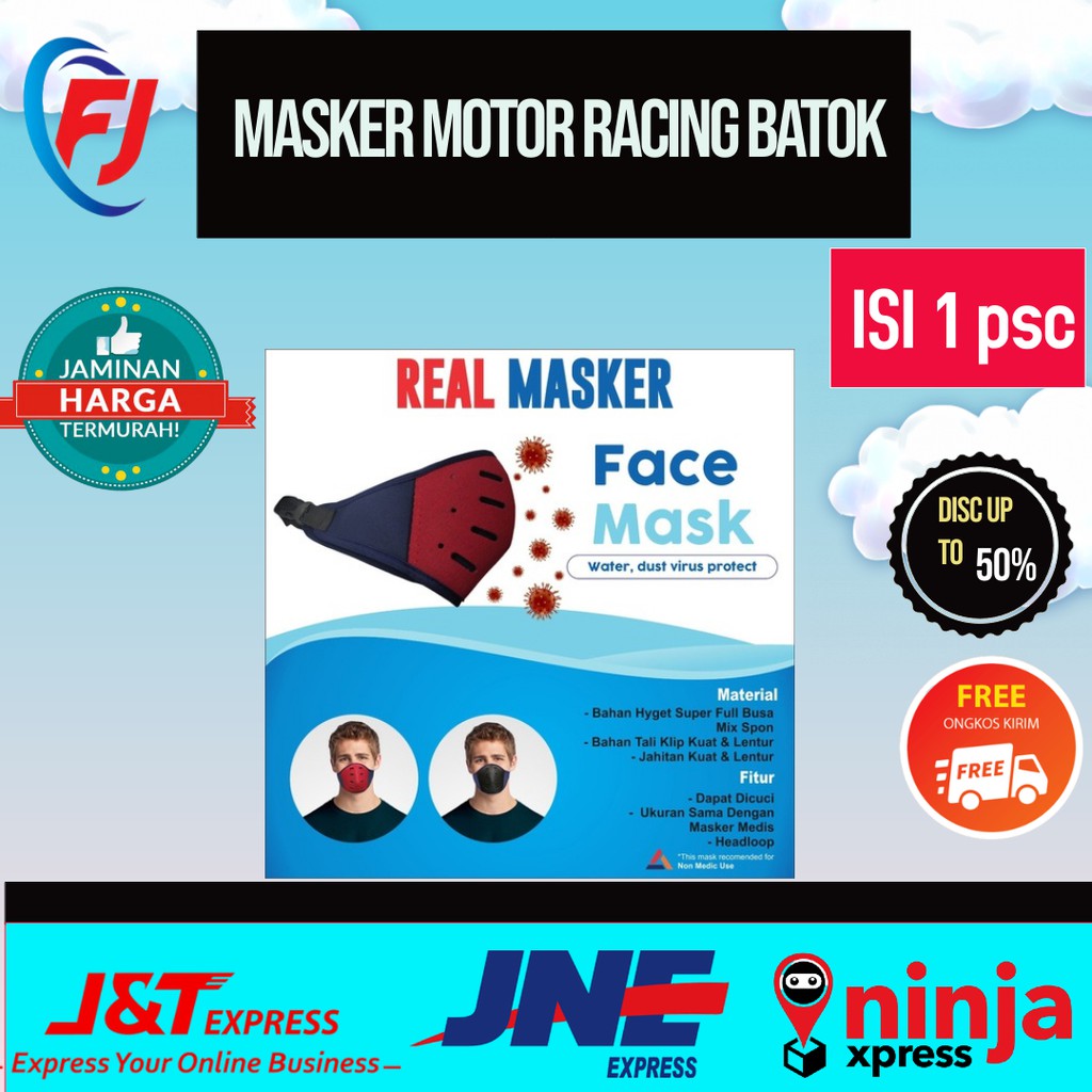Masker Motor Anti Polusi Pelindung Mulut Masker Pria Cowok Dewasa aksesoris pengendara motor