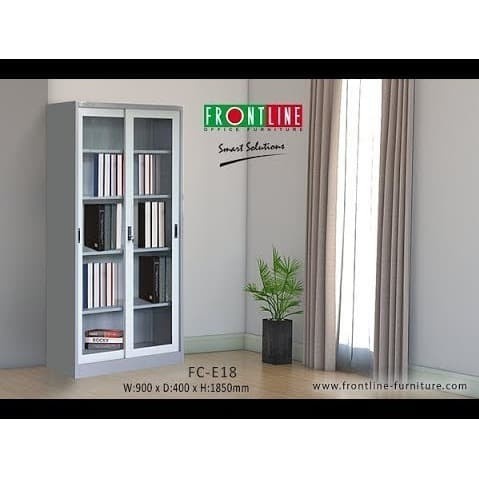 Lemari Besi FC E18 Frontline Lemari Arsip Filing Cabinet Sliding Kaca