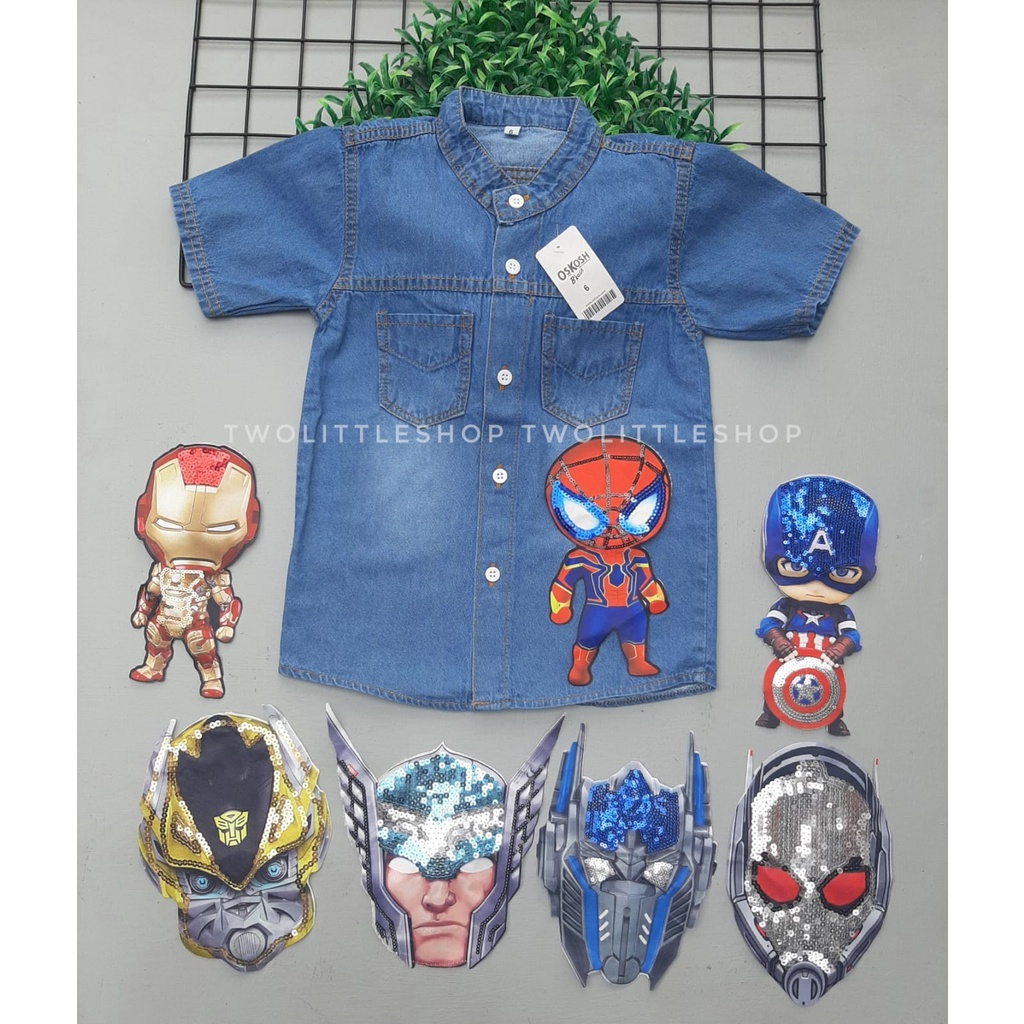 Kemeja dan dress denim anak