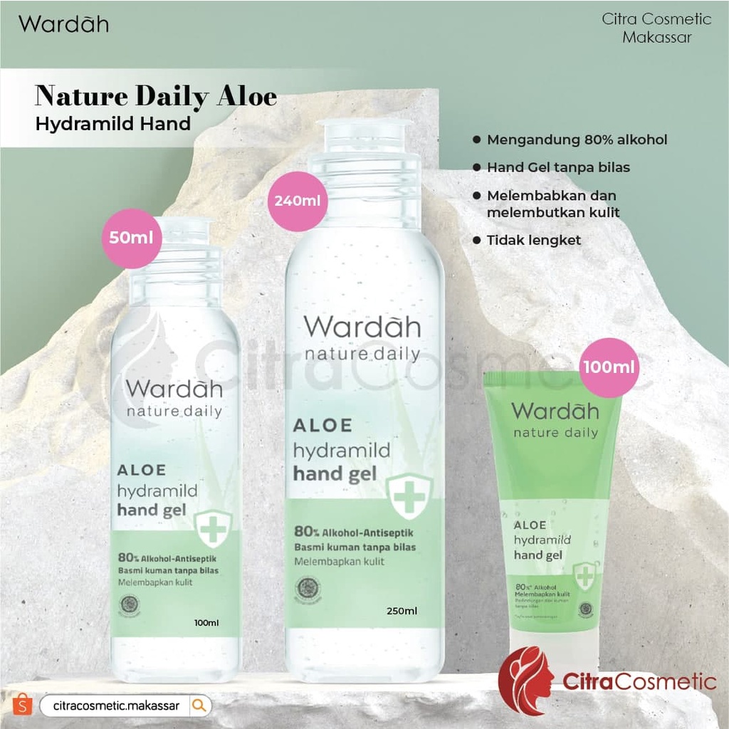 Wardah Nature Daily Aloe Hydramild Series Multifunction Gel | Facial Wash | Moisturizer Cream | Hydramild Serum