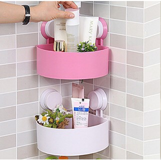  BAYAR TUJUAN  Rak  Holder Sudut Kamar  Mandi  Vacuum Suction 