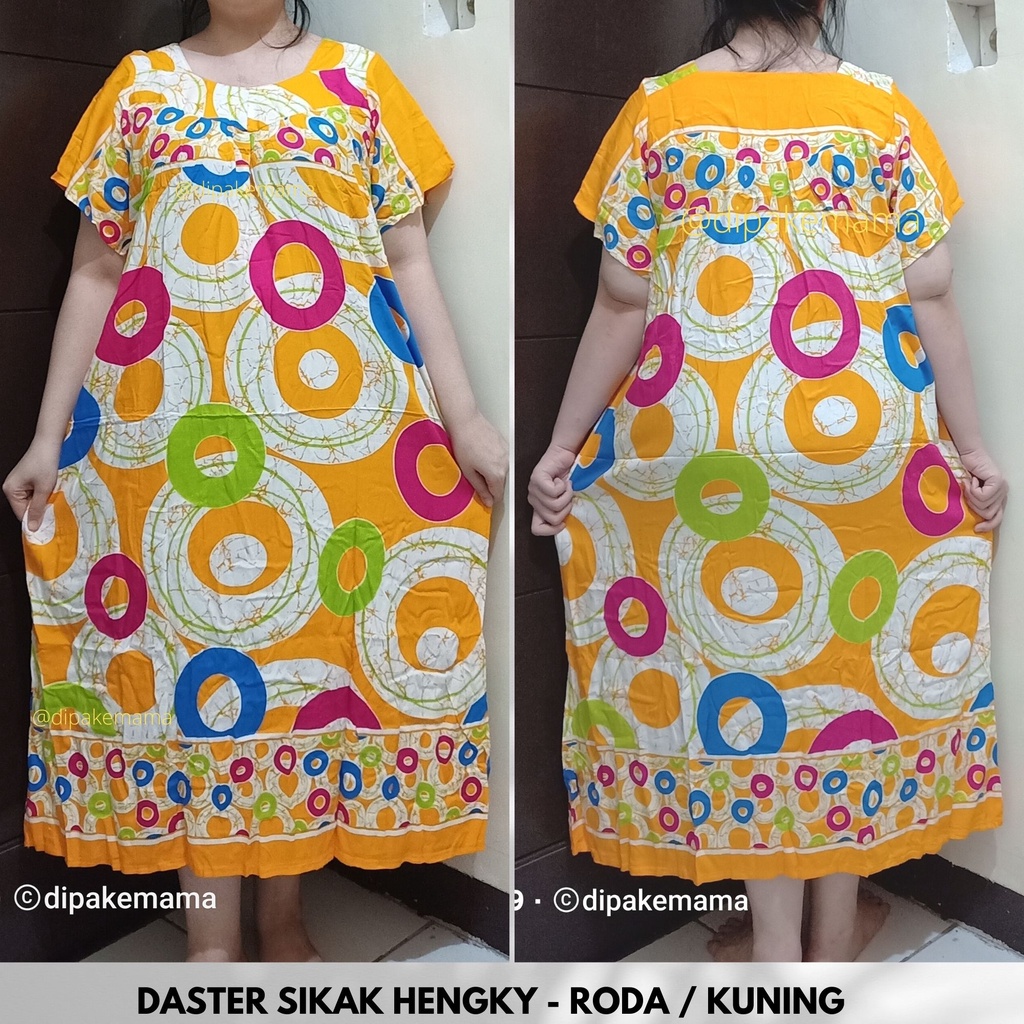 Daster Hengky Sikak ANYELIR TERBARU SEPATU BINTANG roda Baju Tidur Daster Batik Murah Harga Pabrik DASTER WANITA TERLARIS-RODA-KUNING