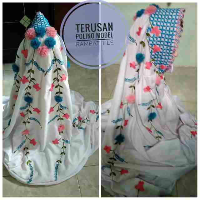 Mukena terusan bordir tile/mukena bordir