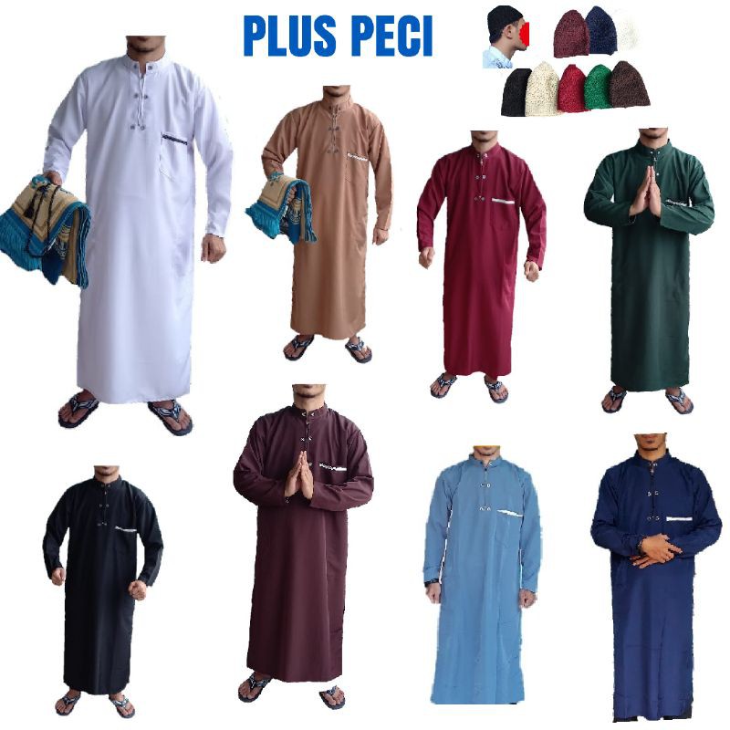 Jubah pria dewasa/Gamis pakistan/jubah saudi/baju muslim ukuran M L XL