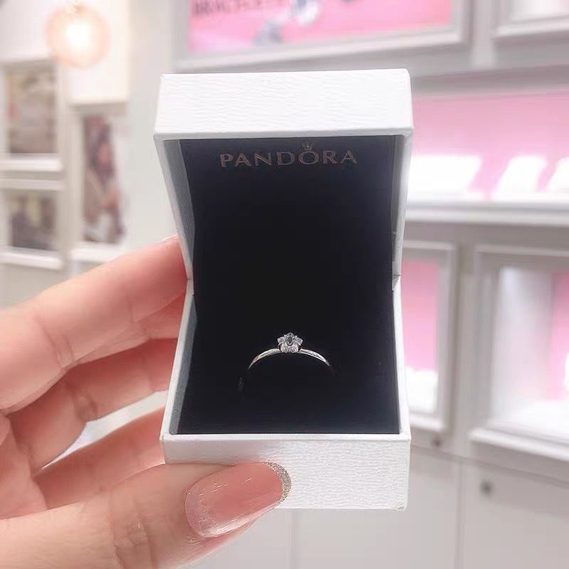 Pandora Cincin Sterling Silver 925 Dengan Cubic Zirconia Untuk Wanita