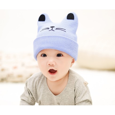 Topi Bayi Rajut Telinga Kucing dan Beruang