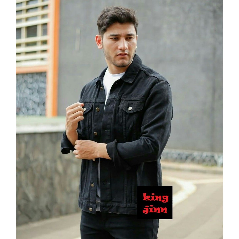 Jaket Jeans Premium Pria Putih - Saku Dalam