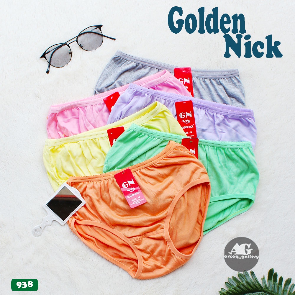 12 Pcs - CD Golden Nick 938  | Celana dalam wanita warna