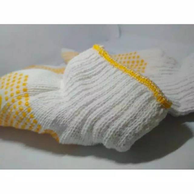 Sarung Tangan Benang Bintik Kuning / Sarung Tangan Tukang (PER PASANG)