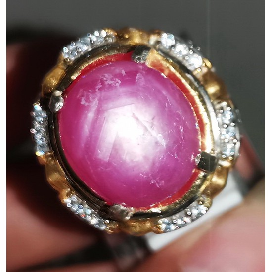 Cincin Ruby Pink Star Bagus Natural Star Ruby Corundum