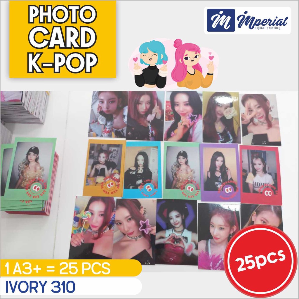 

Cetak Polaroid Custom Print Photocard ITZY BTS NCT Kpop Ukuran 2R Kertas Laminasi Doff / Glossy Isi 25 Pcs Bahan Tebal
