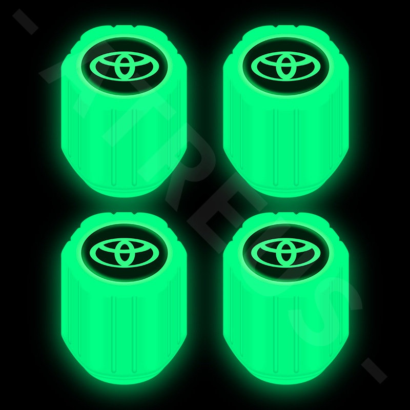 4pcs Toyota Luminous Pentil Ban Tutup Pentil Ban Avanza Rush Kijiang Innova Calya Razie Yaris Wish Corolla Cross Aksesoris Mobil Motor Sepeda