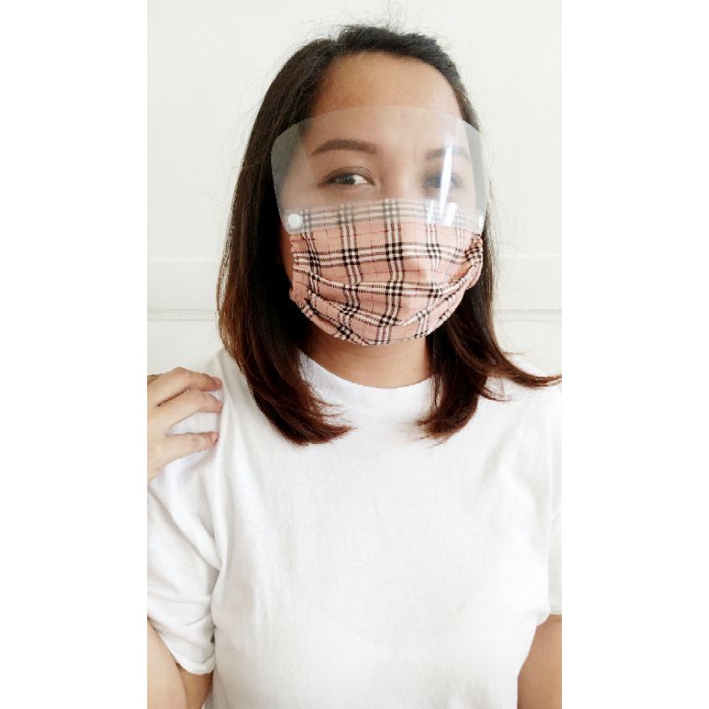 Masker Face Shield/kancing