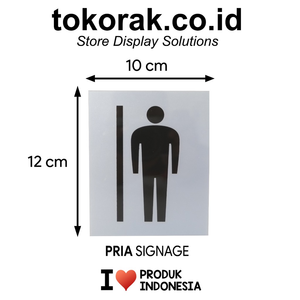 SIGNAGE LOGO PRIA 10X12 CM SIMBOL LOGO PERINGATAN