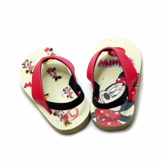  Sandal  jepit anak  bayi motif Minnie mouse flip flop anak  