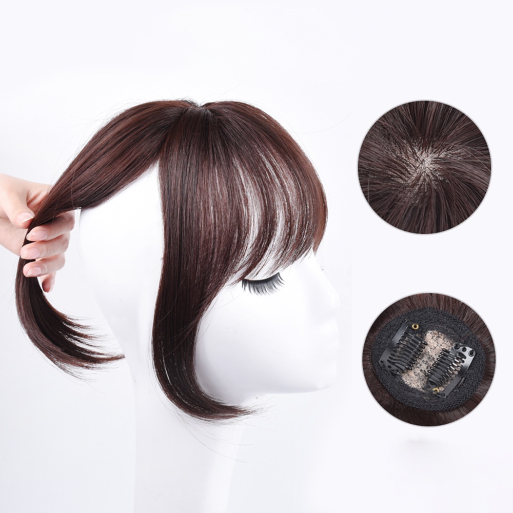 Wig Poni Udara 3D Gaya Perancis Untuk Wanita Sopak Princess Cut Poni Palsu Aksesoris Rambut