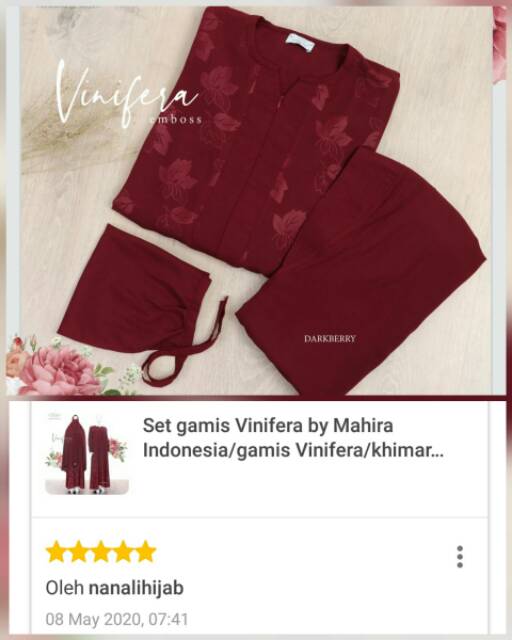 SALE Gamis Vinifera by Mahira Indonesia/khimar softpad Wollycrepe ultimate Mahira/gamis soft lexus
