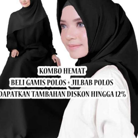 Kekinian LY ELYE FASHION - ANNA POLOS KATUN JEPANG GAUN GAMIS SYARI COTTON PLAIN BREASTFEED MOSLEM L