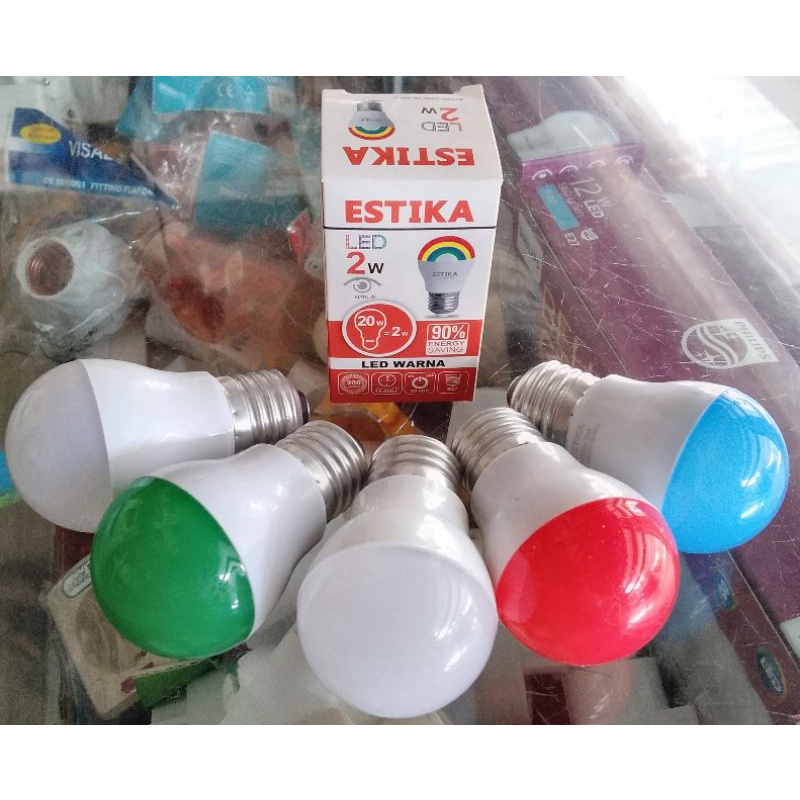 ESTIKA Lampu LED Warna 2 Watt - Lampu Hias/Lampu Tidur