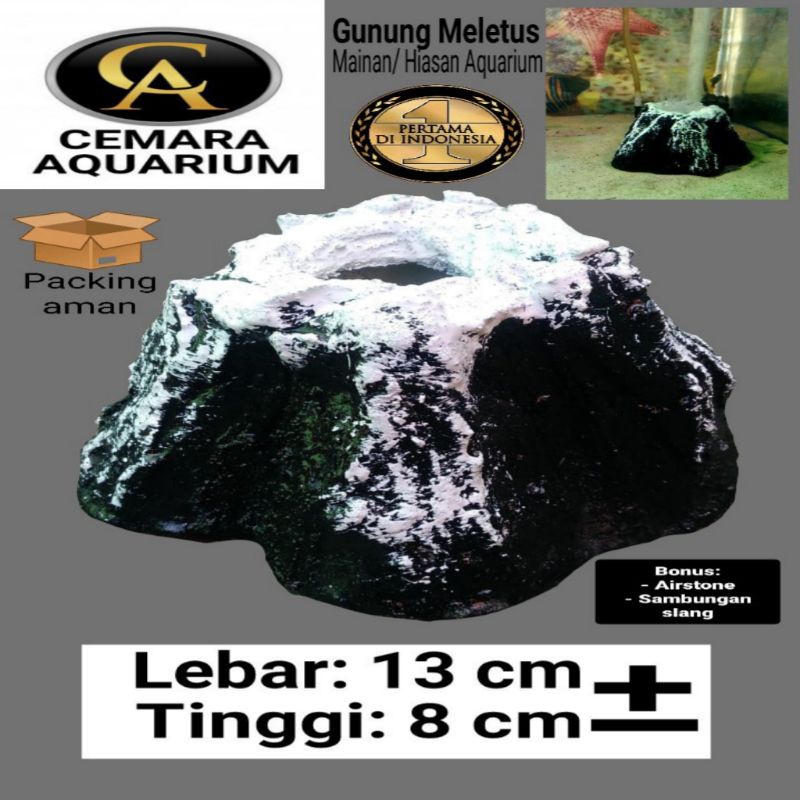 hiasan aquarium/ aquarium/ gunung meletus/ mainan aquarium/ hewan peliharaan/ aksesoris/ aksesoris a