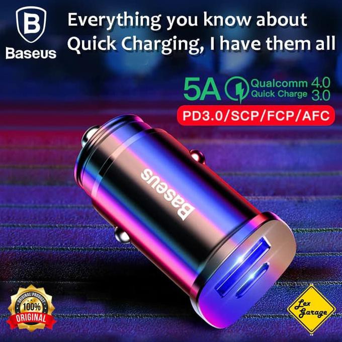 Car Charger Baseus 30w 5a Type C Pd3 0 Usb Quick Charge 4 0 Bs C15c Hitam Shopee Indonesia