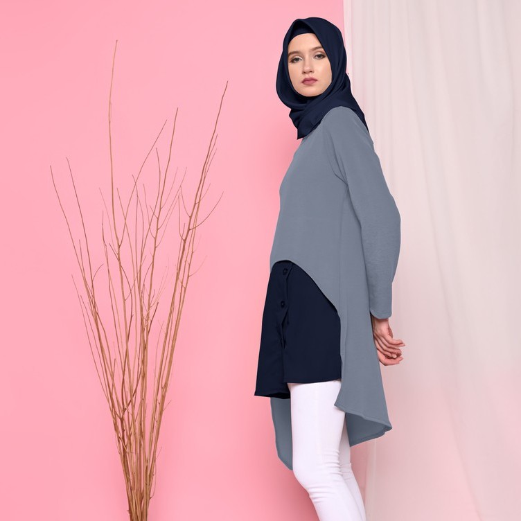 Atasan Muslim Wanita Tunik kaos kekinian Sean Top 4195