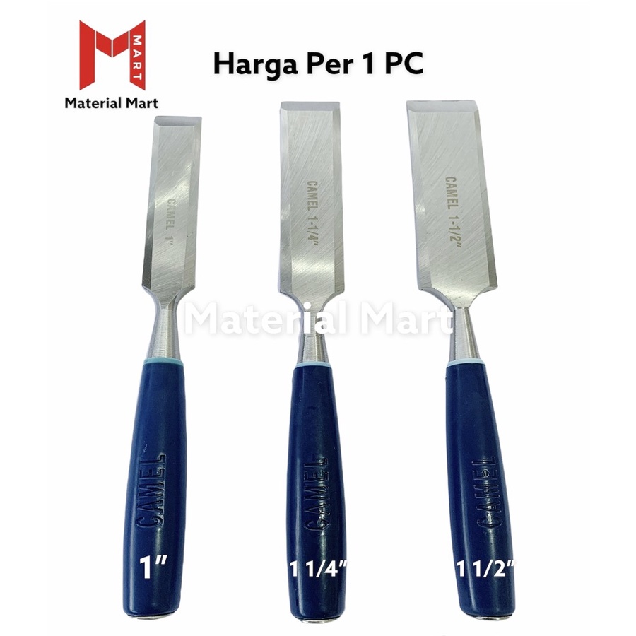 Pahat Kayu 1 Inch Gagang Fiber | Alat Ukir 1 1/4&quot; | Tatah Kayu 1 1/2&quot; | Material Mart