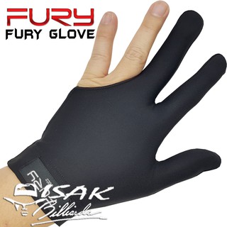 Fury Deluxe Pool Glove - Black - Sarung Tangan Biliar Billiard Gloves
