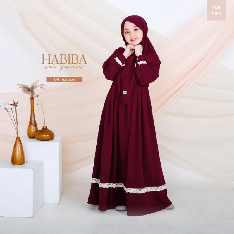 GAMIS SYARI KIDS PLUS HIJAB 9-12 TAHUN/HABIBA SYARI KIDS/GAMIS MUSLIM ANAK TERBARU/SYARI KIDS TERLARIS/HANUM SYARI KIDS MIX RENDA/FAR MOSLEMSTORE