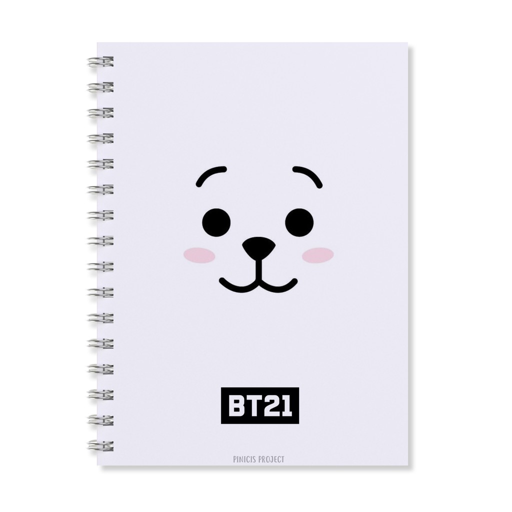BUKU TULIS NOTEBOOK A5 KPOP HARDCOVER BTS BT21  RJ MURAH untuk sekolah ( COD / bayar ditempat )