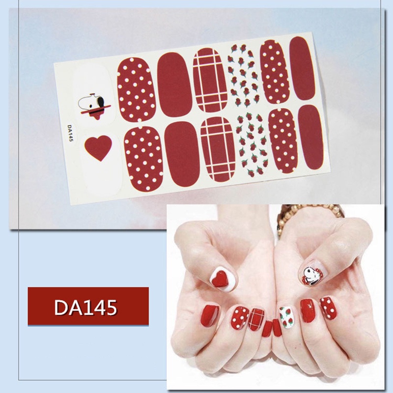 Da141-160Pcs / Lembar Stiker Kuku Palsu 3d Bronzing Untuk Nail Art Diy