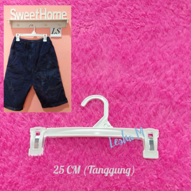 Hanger Baju Jepit Tanggung 25 cm isi 6 pcs - Gantungan Baju jepit 25 cm