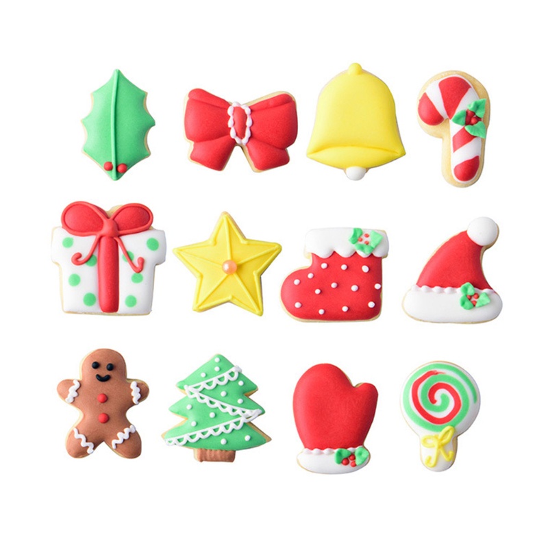 Zzz 16pcs / Set Cincin Dekorasi Kue Tema Natal Untuk Hadiah Anak