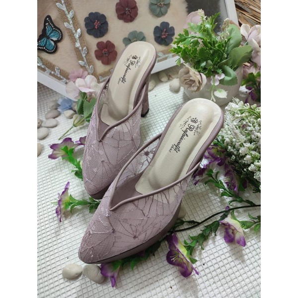 sepatu wedding Kelly Mauve tinggi 10cm