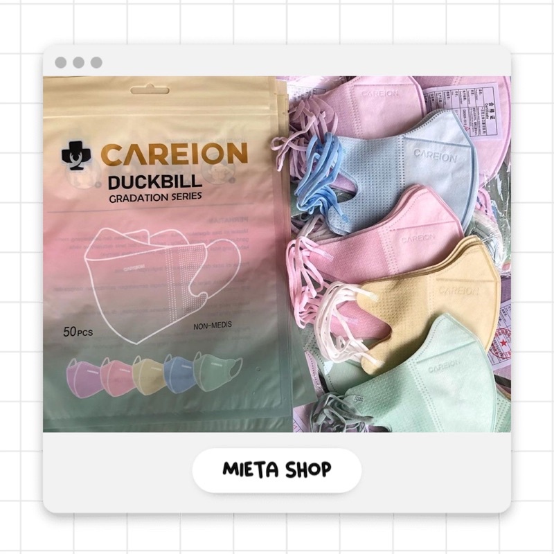 [KHUSUS ECER] MASKER DUCKBILL CAREION ALKINDO 4PLY ECER SATUAN EMBOSS WARNA PASTEL
