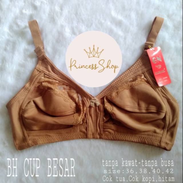 Princess shop Bra Golden nick Tanpa Kawat Bh Cup Besar Tanpa Busa