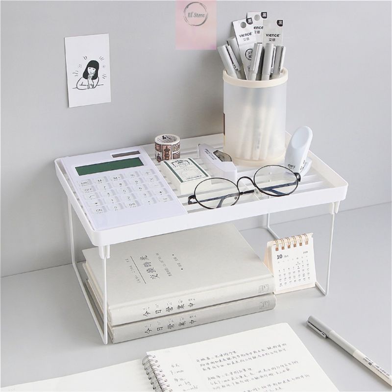 

Rak meja stationery. Rak lipat penyimpanan buku, ATK meja kantor supaya lebih rapih.