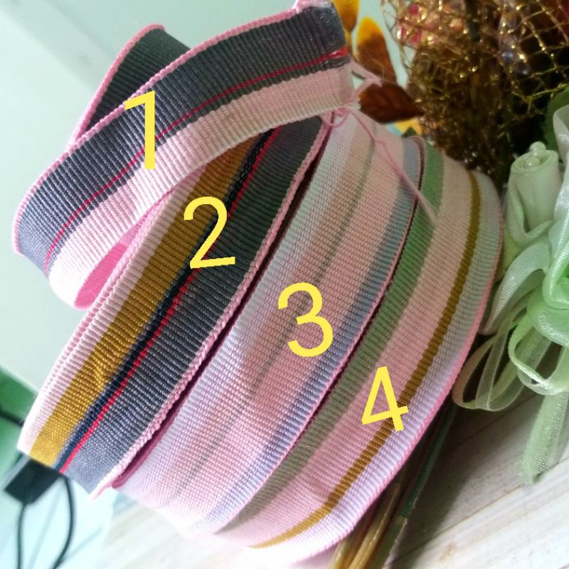 

per meter,pita salur list pelangi lebar 2cm