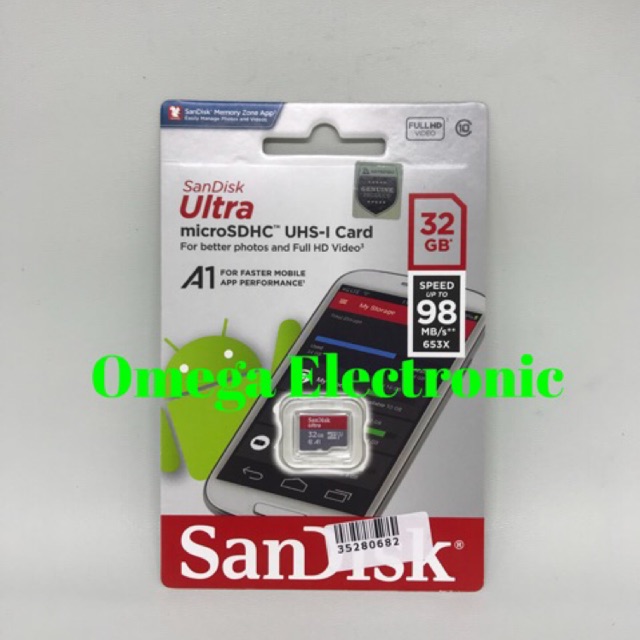 SANDISK ULTRA MICROSD 32GB 98MB/S MICROSDHC UHS-I MICRO SD CLASS 10