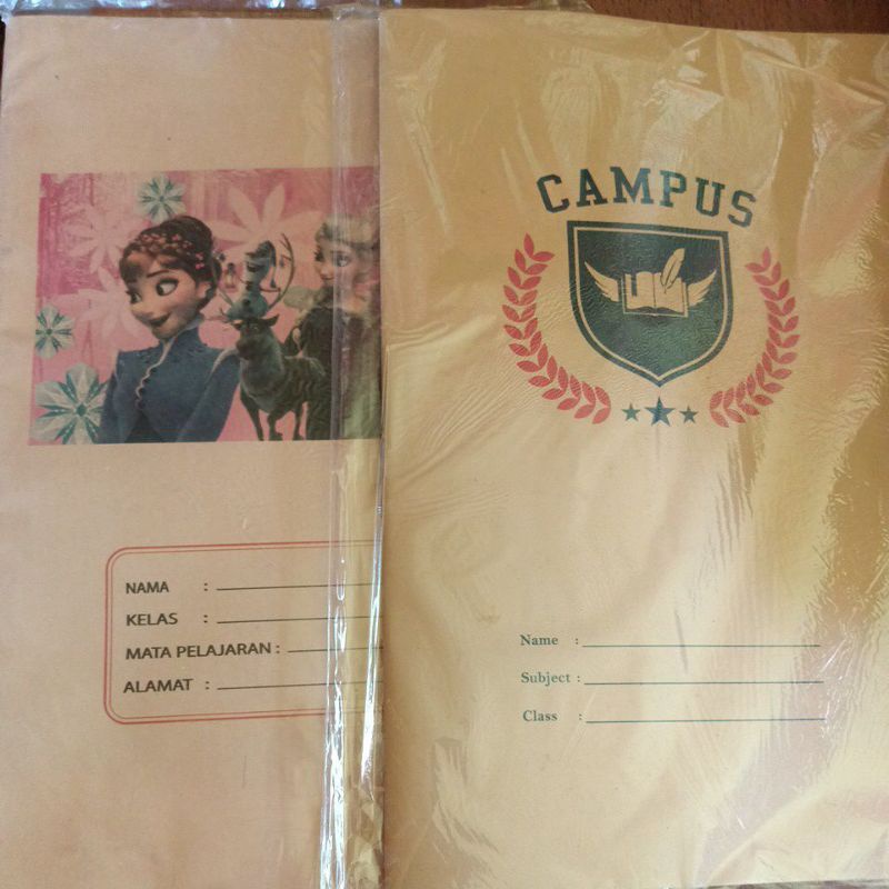 

sampul buku bigbos/sampul buku coklat ada label nama (isi 20pcs)