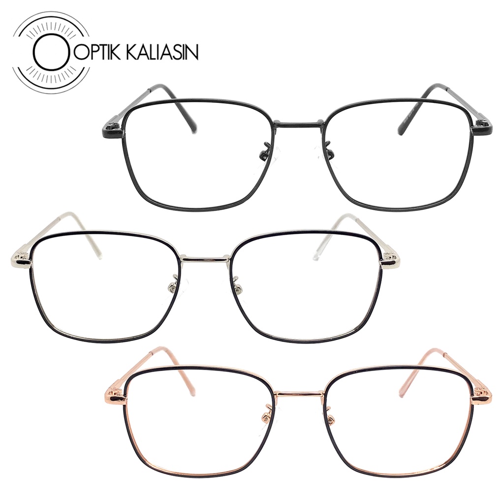 OPTIK KALIASIN - Frame kacamata pria wanita kotak besi tipis minus plus anti radiasi photochromic 66