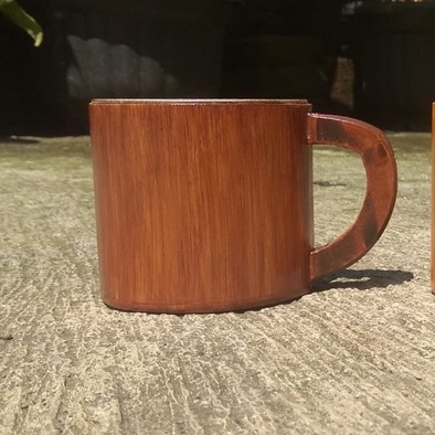 Cangkir  Mug Bambu Polos Bisa  Hadiah Hantaran Aksesories Suvenir Unik Murah-Coklat